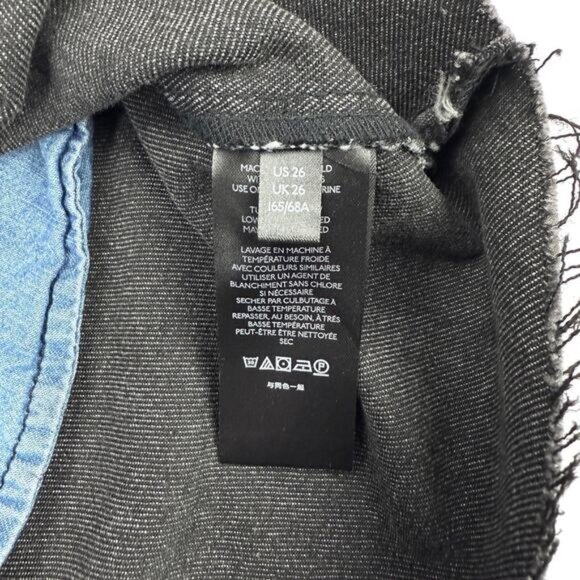 FREE PEOPLE We The Free East Of Eden Paperbag Denim Skirt Size 26 Washed Black - Picture 9 of 10